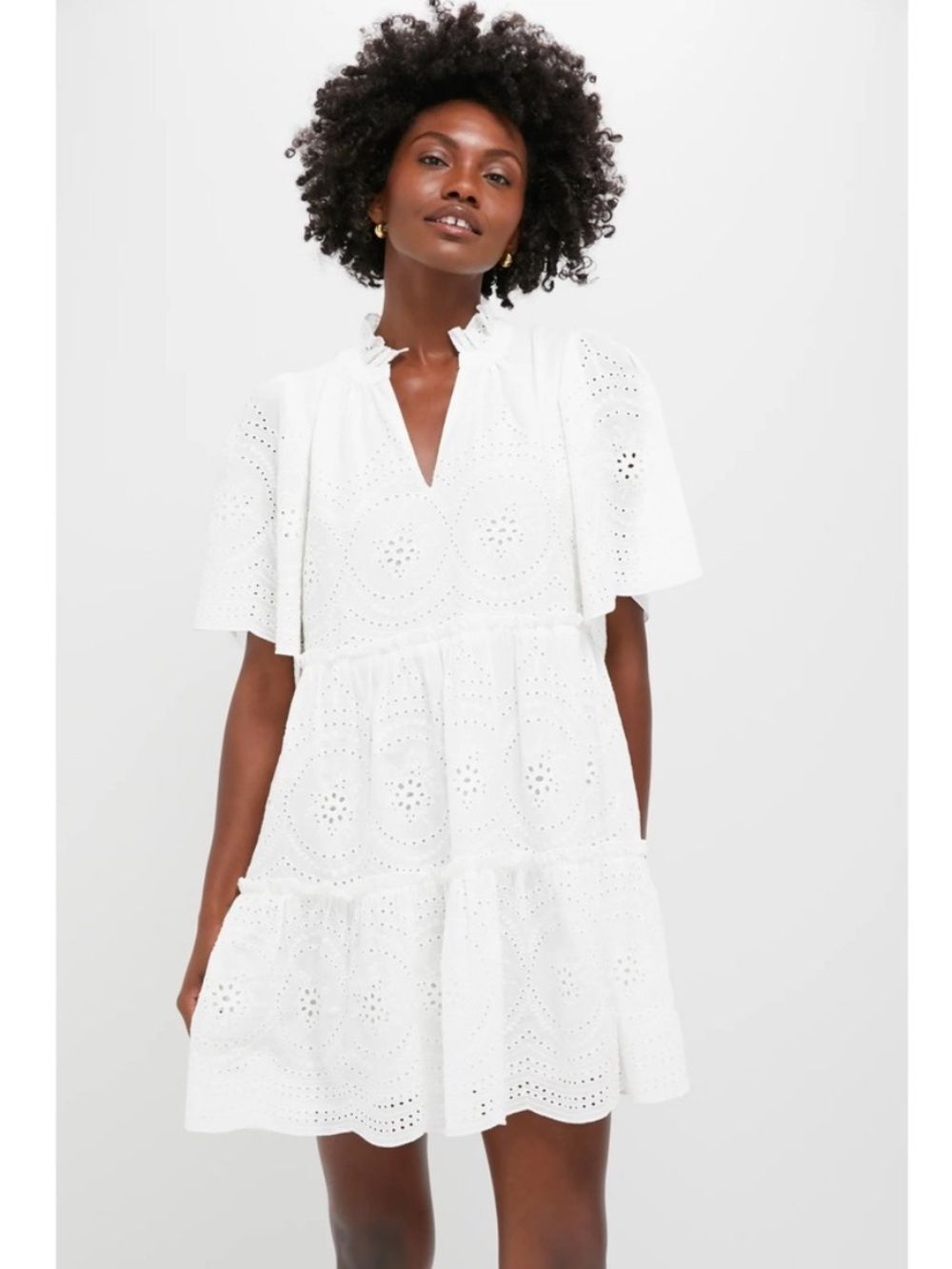 Tuckernuck White Eyelet Crawford Dress‎ Cotton Cottage Coastal Bridal SZ XS